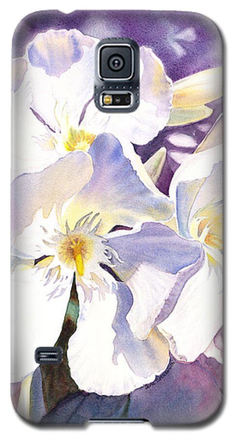 Oleander Galaxy S5 Case featuring the painting White Oleander by Irina Sztukowski