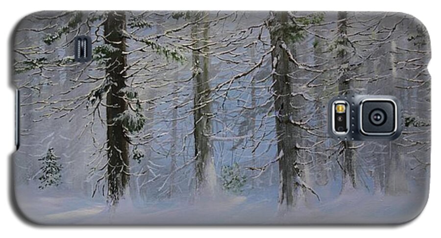 Snow Galaxy S5 Case featuring the painting White Pines by Ken Ahlering
