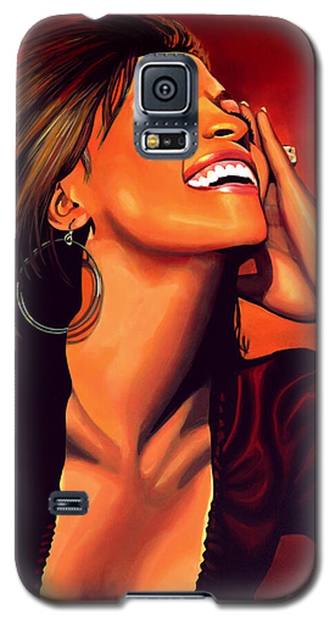 Whitney Houston Galaxy S5 Case featuring the painting Whitney Houston by Paul Meijering
