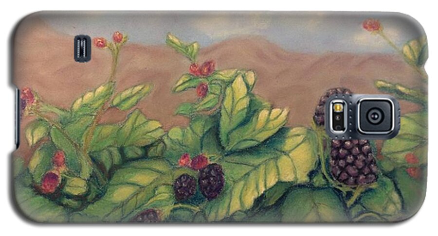 Blackberry Galaxy S5 Case featuring the painting Wild Blackberries by Laurie Morgan