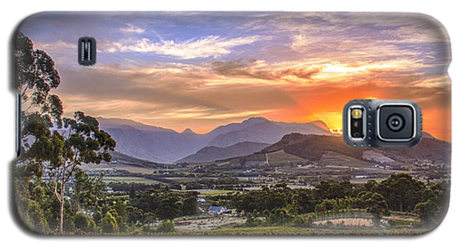 Franschhoek Galaxy S5 Case featuring the photograph Winelands Sunset by Jennifer Ludlum