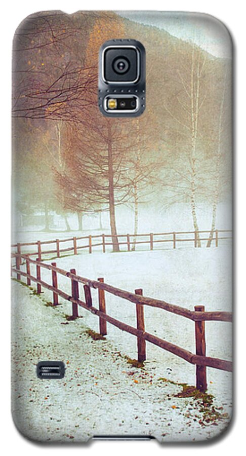 Fence Galaxy S5 Case featuring the photograph Winter tree with fence by Silvia Ganora