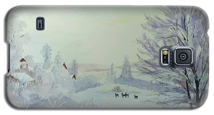 Winter Visitors Galaxy S5 Case featuring the painting Winter Visitors by Martin Howard