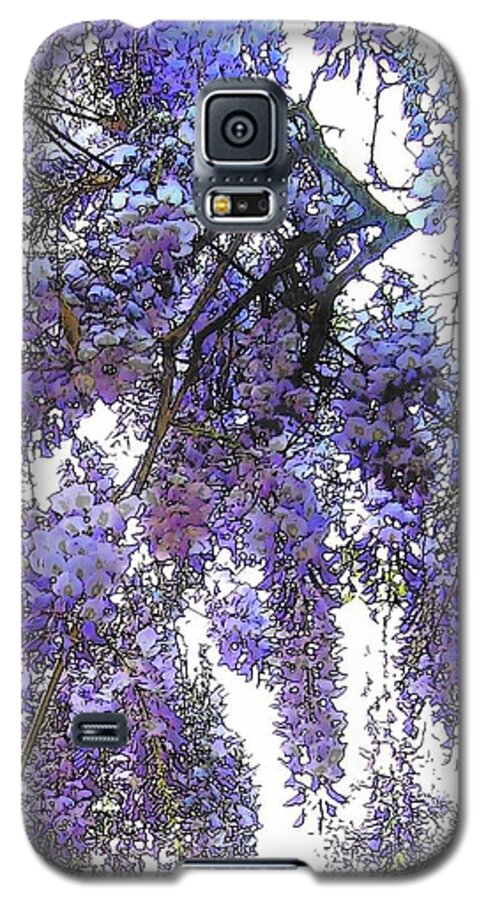 Wisteria Galaxy S5 Case featuring the photograph Wisteria - Fun Version 3 by Jodie Marie Anne Richardson Traugott     aka jm-ART
