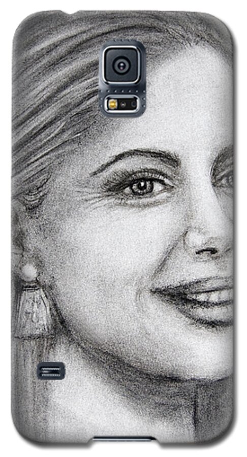 Woman Galaxy S5 Case featuring the drawing Woman In Charcoal by Barbara J Blaisdell