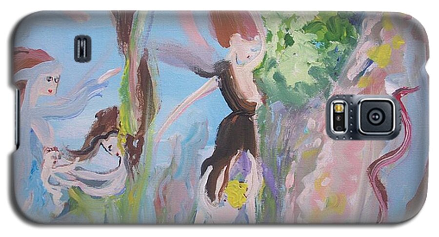 Women Galaxy S5 Case featuring the painting Woman the nurturer by Judith Desrosiers