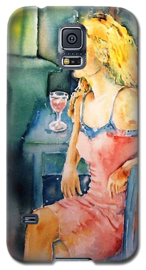 Woman Galaxy S5 Case featuring the painting Woman waiting by Trudi Doyle