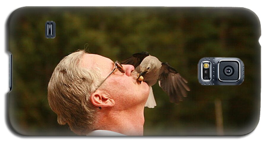  Bird Eating Peanut Out Of Human Mouth..... Galaxy S5 Case featuring the photograph Working for Peanuts by Shirley Heier