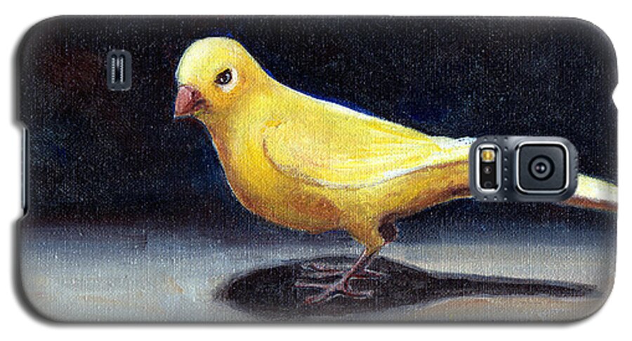 Canary Galaxy S5 Case featuring the painting Yellow Bird by Linda L Martin