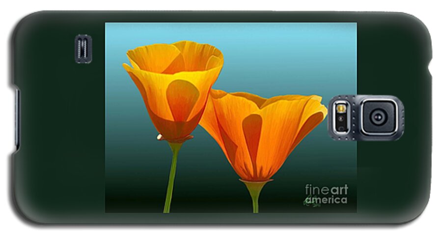 Flowers Galaxy S5 Case featuring the painting Yellow Poppies by Rand Herron