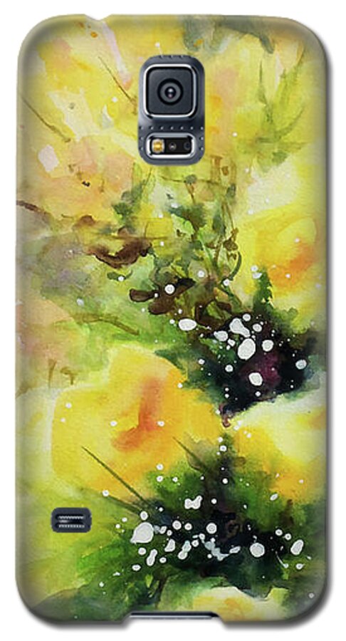 Paintings Galaxy S5 Case featuring the painting Yellow Roses by Kathy Braud