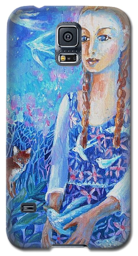 Retro Galaxy S5 Case featuring the painting You Are a Child of the Universe by Trudi Doyle