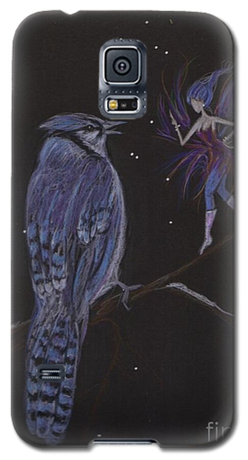 Bluejay Galaxy S5 Case featuring the drawing You've Been Kinda Mean by Dawn Fairies