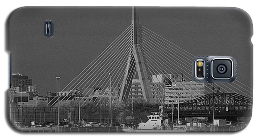 Structures Galaxy S5 Case featuring the photograph Zakim Bridge in BW by Caroline Stella