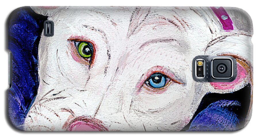 Pit Bull Galaxy S5 Case featuring the painting Pillow Talk #1 by Ania M Milo