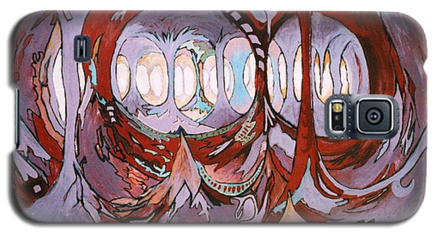 Fox Galaxy S5 Case featuring the painting Plato's Cave Of Strange Light by Charles Munn