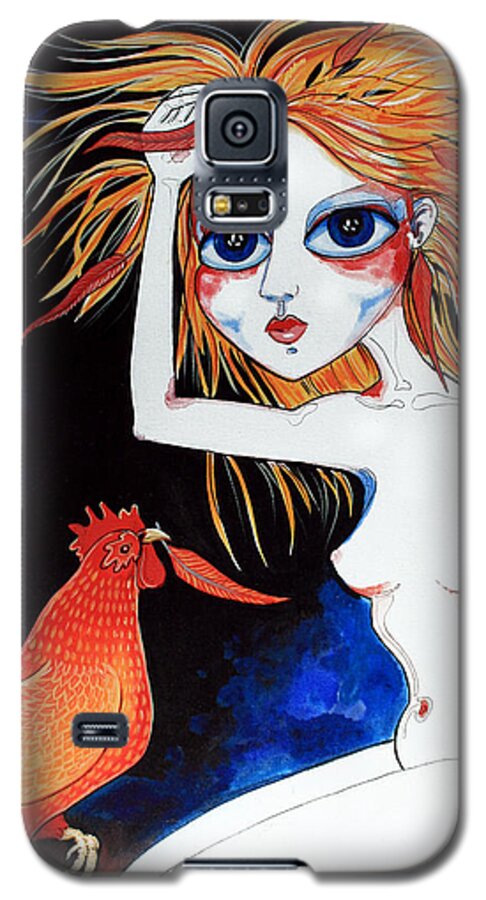 Girl Galaxy S5 Case featuring the painting Sorry #1 by Leanne Wilkes