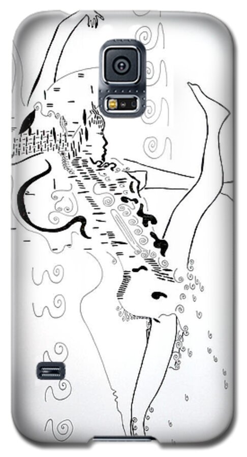 Jesus Galaxy S5 Case featuring the drawing Zulu dance - South Africa #1 by Gloria Ssali