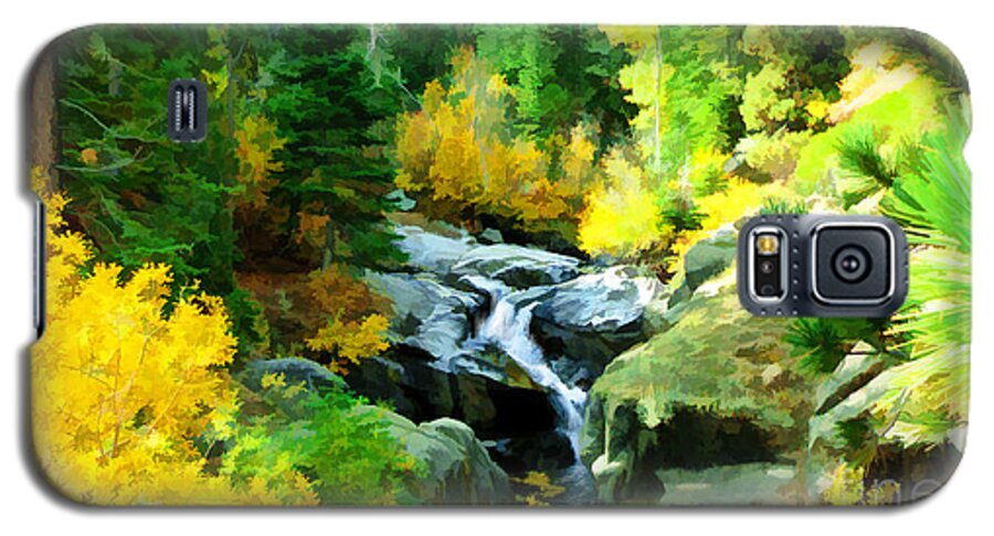 Alpine Waterfalls Galaxy S5 Case featuring the digital art Alpine Falls by L J Oakes