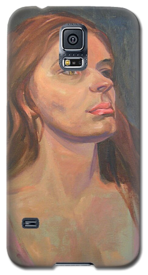 Portrait Galaxy S5 Case featuring the painting Andrea by Lilibeth Andre