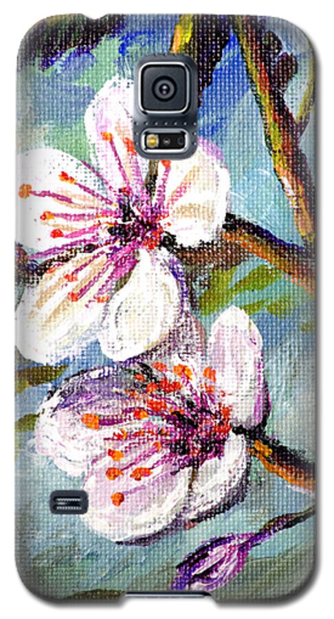 Flowers Galaxy S5 Case featuring the painting Apple Blossoms by Lou Ann Bagnall