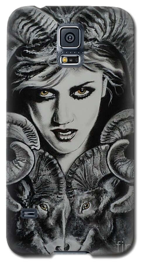Aries Galaxy S5 Case featuring the drawing Aries the Ram by Carla Carson