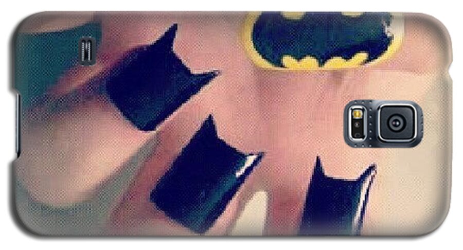 Instagram Galaxy S5 Case featuring the photograph #batman #bat #man #black #yellow #nails by Alexandra Gerakin