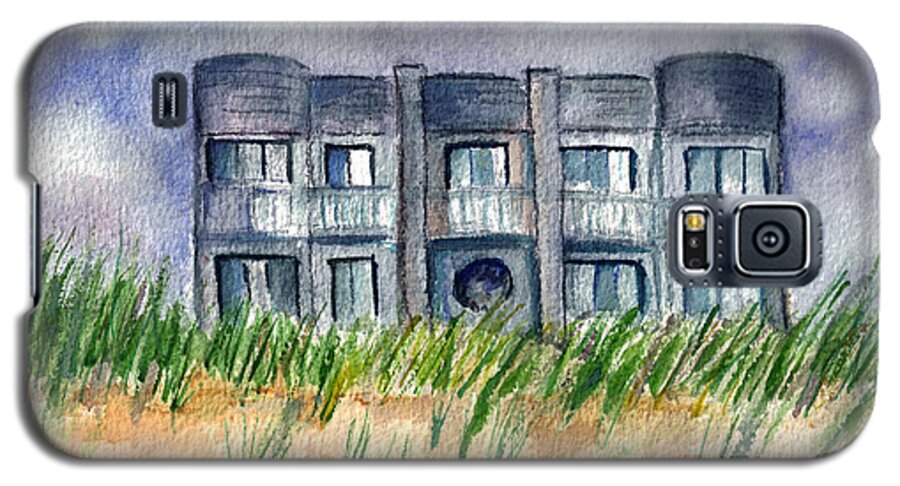 Beach House Galaxy S5 Case featuring the painting Beach House by Clara Sue Beym