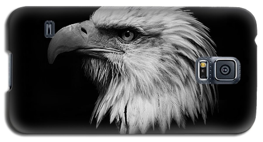 Black And White Galaxy S5 Case featuring the photograph Black and White Eagle by Steve McKinzie