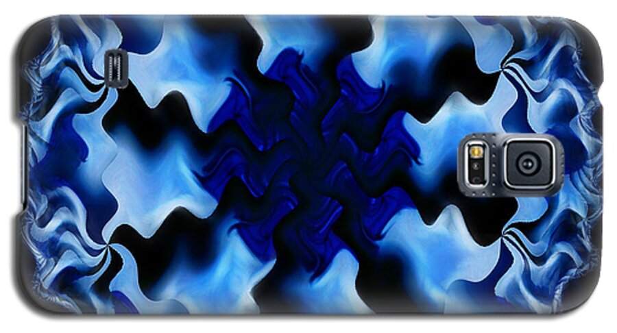 Mandala Galaxy S5 Case featuring the digital art Blue Ripple by Danuta Bennett