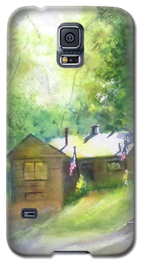 Colorado Cabin Galaxy S5 Case featuring the painting Cool Colorado Cabin by Debbie Lewis