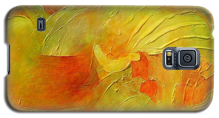 Abstract Galaxy S5 Case featuring the painting Daulphins by Claire Gagnon