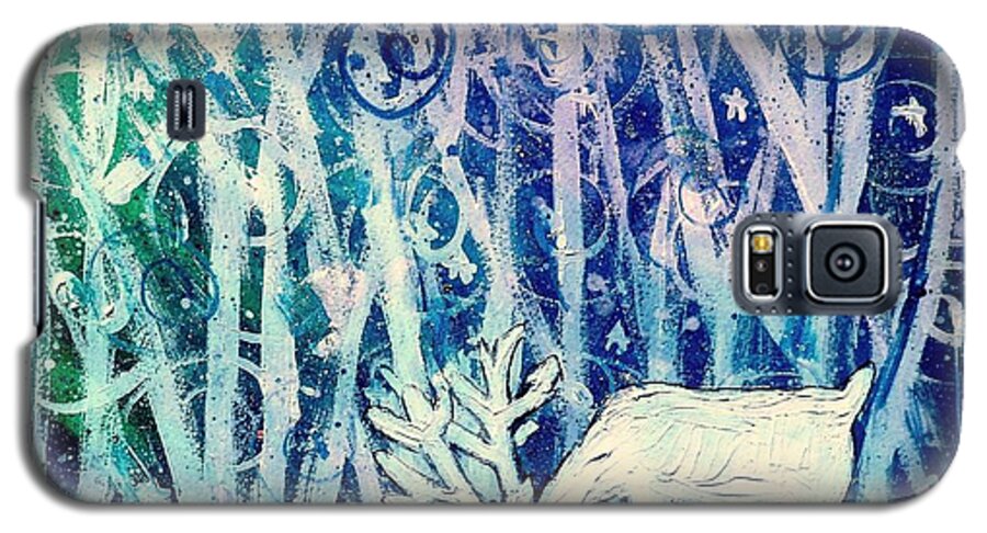 Winter Galaxy S5 Case featuring the painting Enchanted Winter Forest by Shana Rowe Jackson