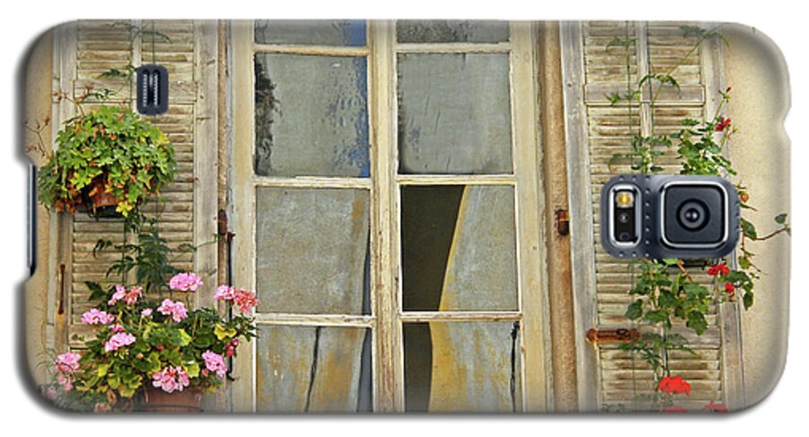 Flowers Galaxy S5 Case featuring the photograph Flower Window Provence France by Dave Mills
