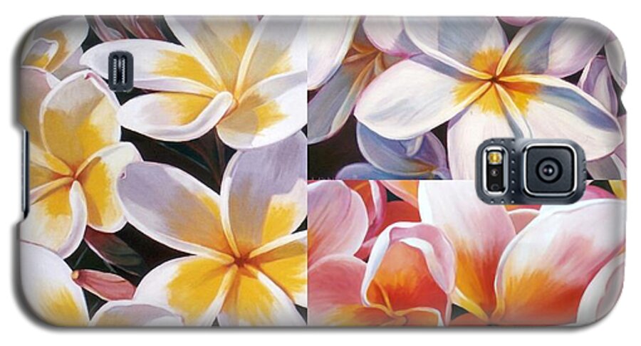 Jan Lawnikanis Galaxy S5 Case featuring the painting Frangipani Collage by Jan Lawnikanis