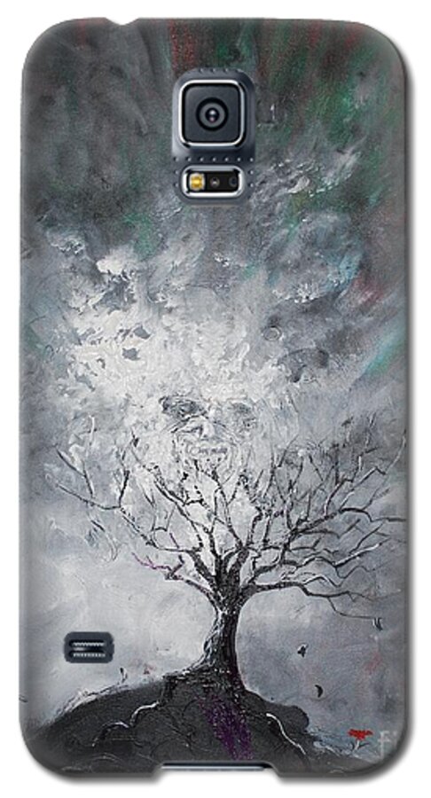 Tree Galaxy S5 Case featuring the painting Haunted Tree by Stefan Duncan