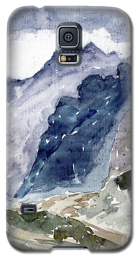 Mountains Galaxy S5 Case featuring the painting High Mountains by Dariusz Gudowicz
