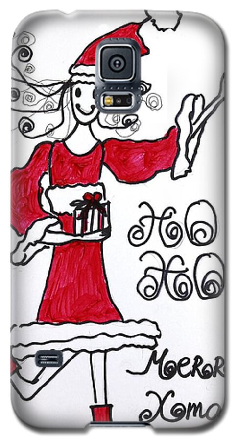 Merry Xmas Galaxy S5 Case featuring the painting Ho Ho by Sladjana Lazarevic