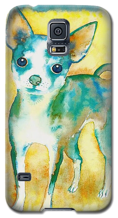 Animals Galaxy S5 Case featuring the painting Ilio Chihuahua by Frances Ku