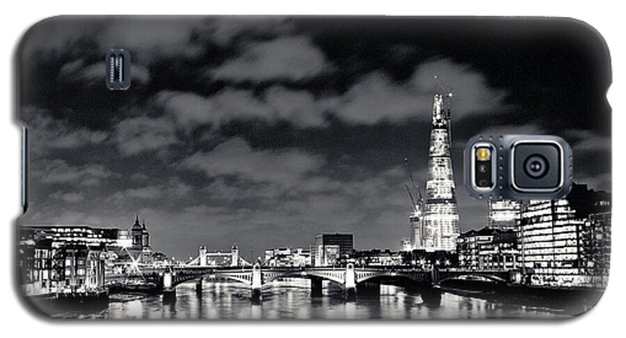 Millenium Bridge Galaxy S5 Case featuring the photograph London Lights at Night by Lenny Carter