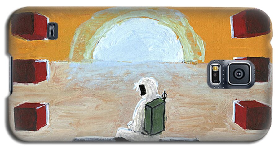 Sf Galaxy S5 Case featuring the painting Loneliness or The thing from another world by Raffaella Lunelli