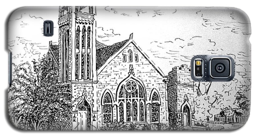 Pen & Ink Galaxy S5 Case featuring the drawing Louisianna Church 1 by Gretchen Allen