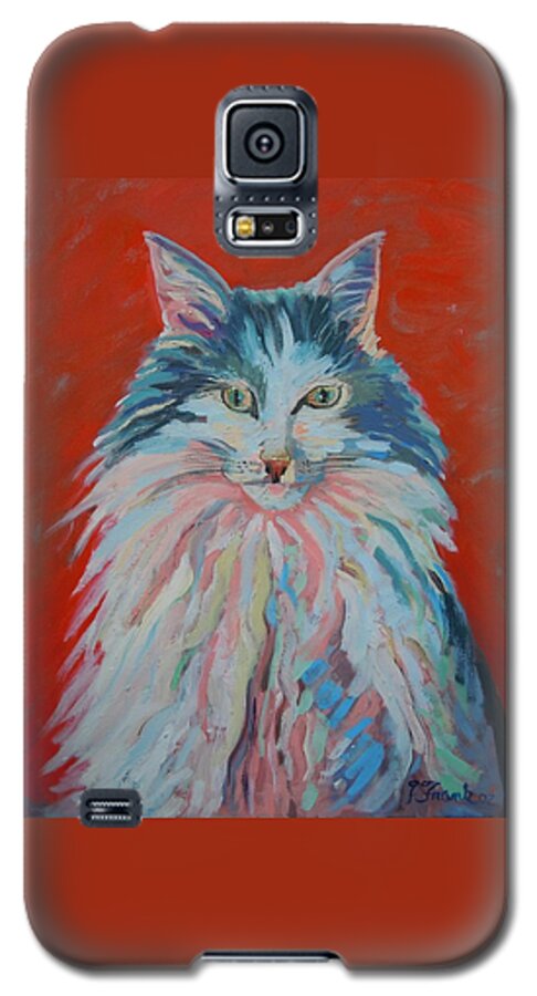 Cat Galaxy S5 Case featuring the painting Lovely Star by Francine Frank