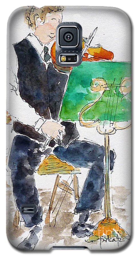 French Polynesia Galaxy S5 Case featuring the painting Lucas On First Violin by Pat Katz
