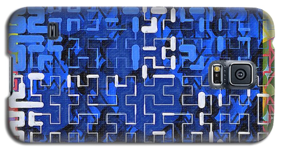 Ebsq Galaxy S5 Case featuring the digital art Navy Maze by Dee Flouton