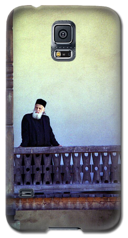 Aged Galaxy S5 Case featuring the photograph Priest at Bistrita Monastery by Emanuel Tanjala