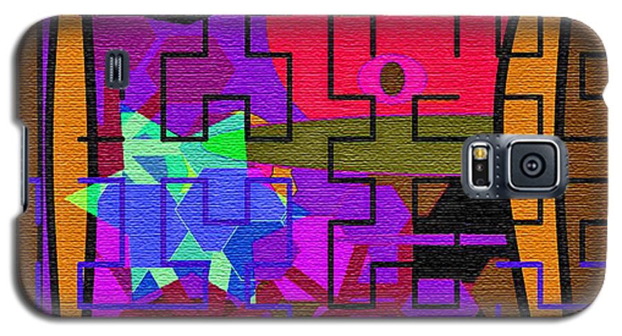 Ebsq Galaxy S5 Case featuring the digital art Purple Brown Maze by Dee Flouton