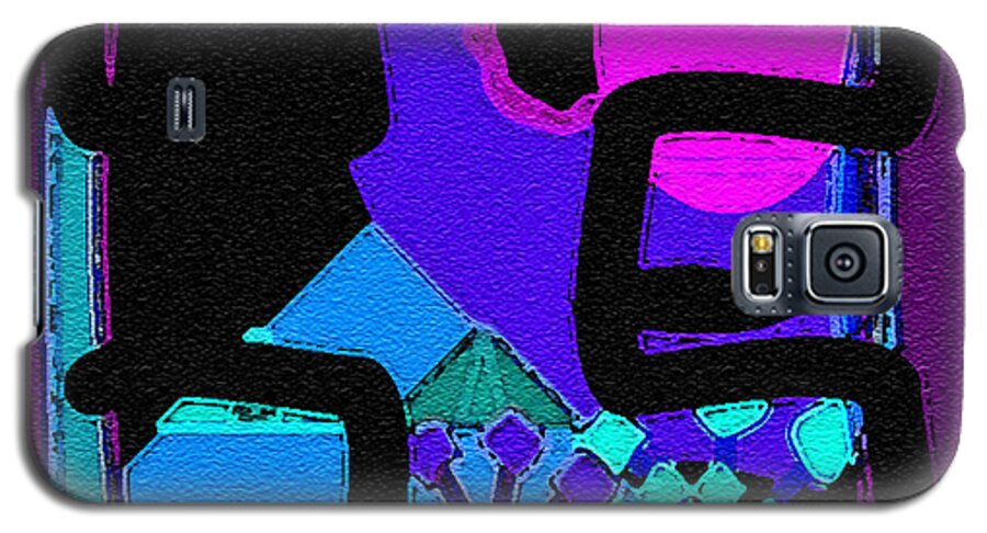 Ebsq Galaxy S5 Case featuring the digital art Purple Square Maze by Dee Flouton