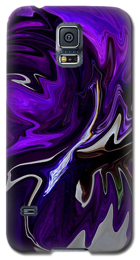 Iris Galaxy S5 Case featuring the digital art Purple Swirl by Karen Harrison Brown