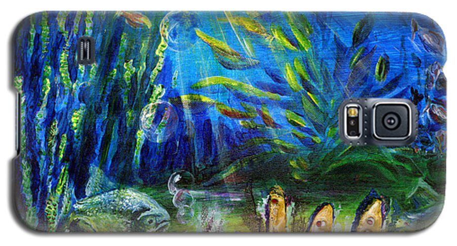 Fish Galaxy S5 Case featuring the painting Red Eye Odyssey by Richard Jules